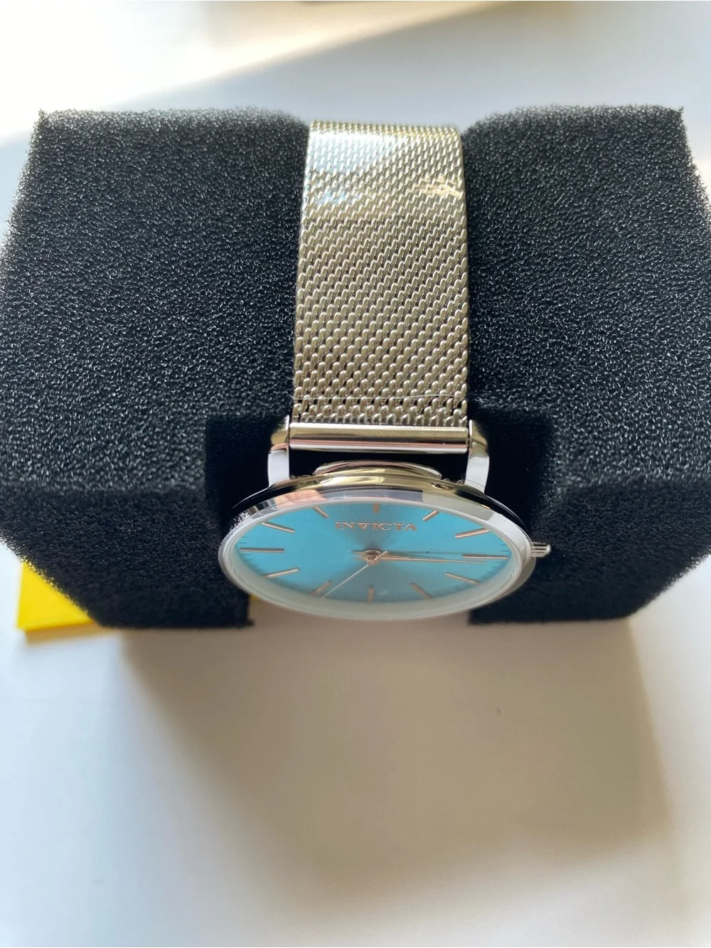 NEW Invicta Unisex Angel Starlight 38mm Light Blue Dial Silver Mesh Watch